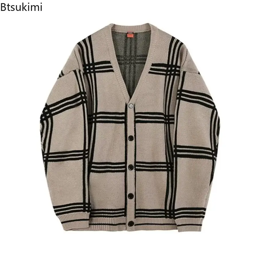 Men's Knitted Cardigan Jacket 2025 Spring and Autumn New Casual Trend Versatile Outdoor Sweater Jacketcoat Male Street Clothing