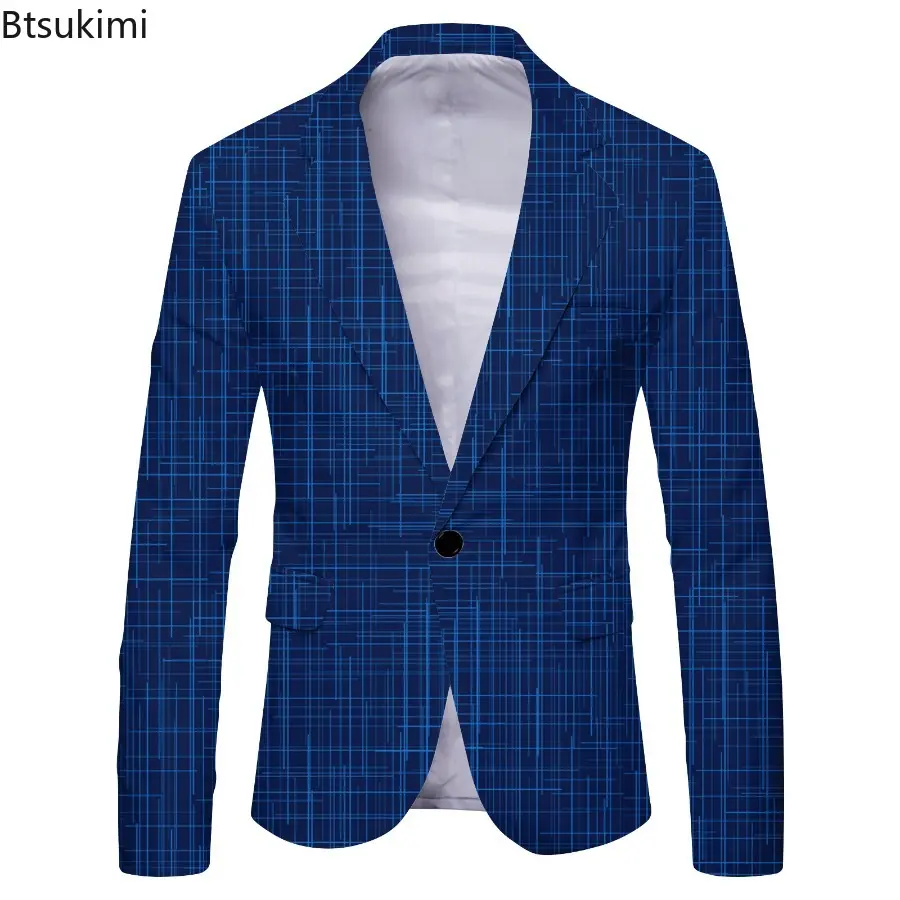 New 2025 Men's Spring Blazers Fashion British Style Slim Fit Business Casual Suit Coat Men Single-button Suit Office Formal Wear