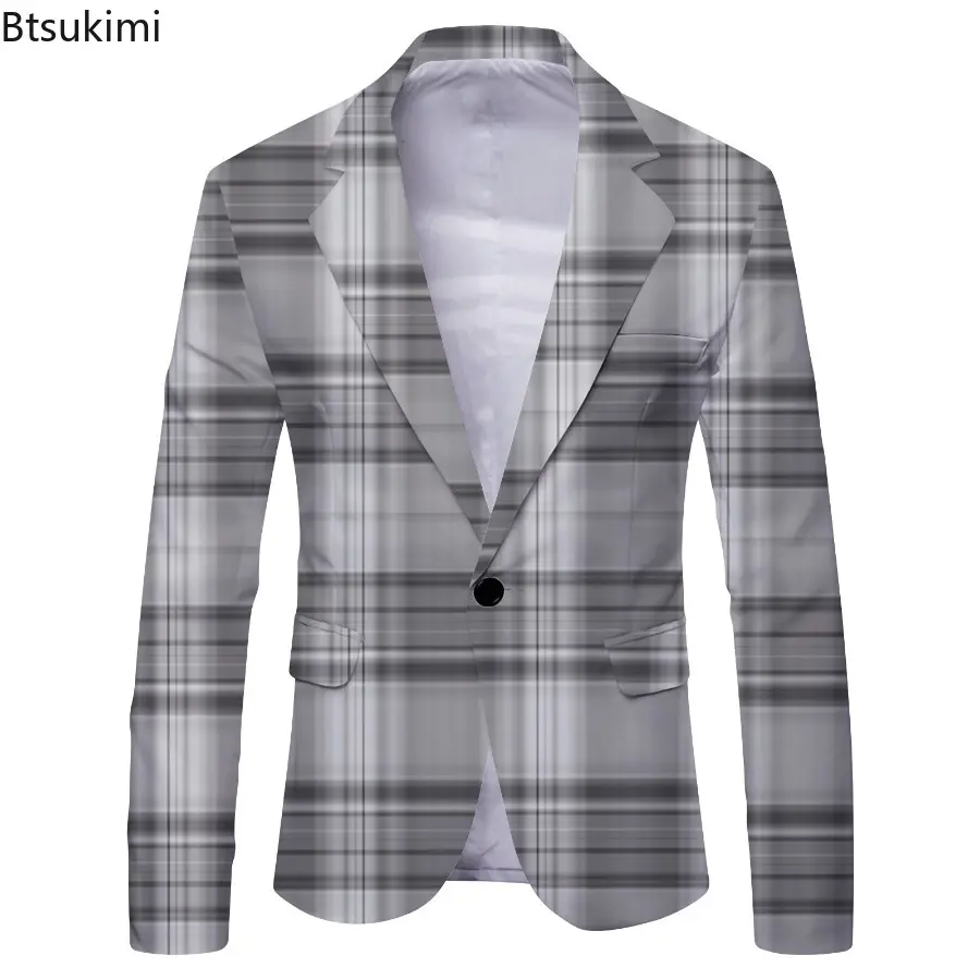 New 2025 Men's Spring Blazers Fashion British Style Slim Fit Business Casual Suit Coat Men Single-button Suit Office Formal Wear