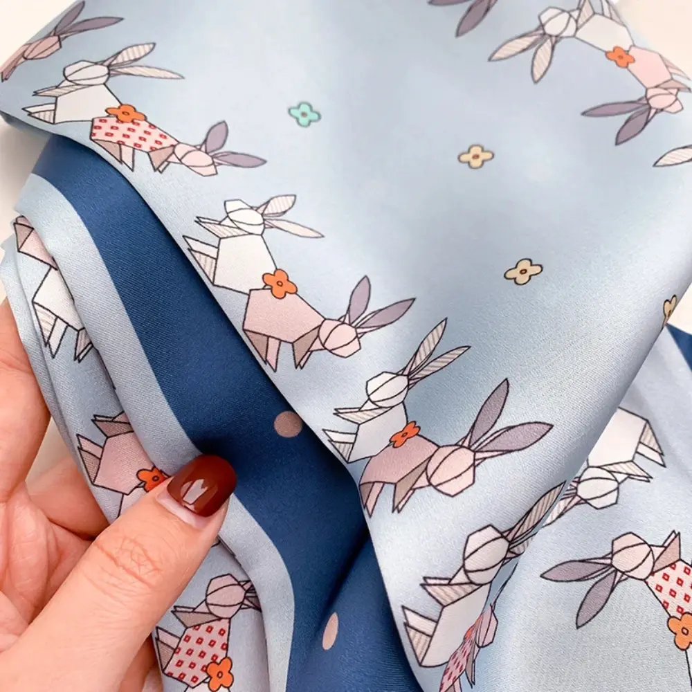 Spring/Summer Cute Kitten Ribbon For Women Soft Cozy Imitation Silk Scarf Classic Versatile Shawl Length Fashion Head Wraps