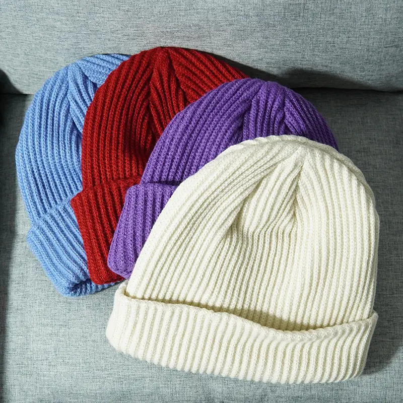 2024 Autumn Black Red Winter Men Women Knitted Hat Solid Skuilles Beanies Dad Cap Thick Warm Ski Beanies Caps Girls
