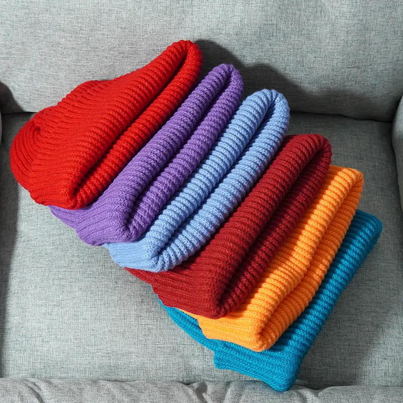 2024 Autumn Black Red Winter Men Women Knitted Hat Solid Skuilles Beanies Dad Cap Thick Warm Ski Beanies Caps Girls