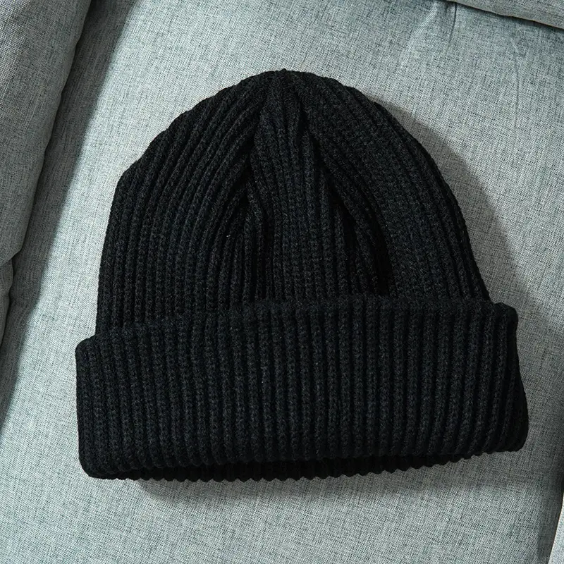2024 Autumn Black Red Winter Men Women Knitted Hat Solid Skuilles Beanies Dad Cap Thick Warm Ski Beanies Caps Girls