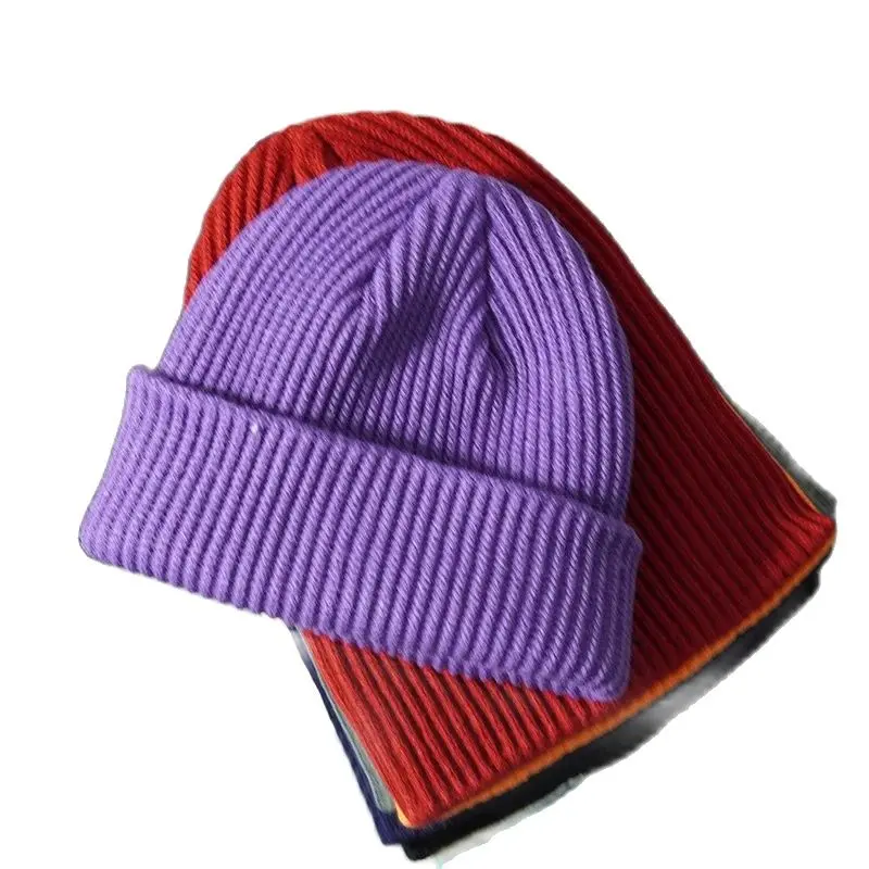 2024 Autumn Black Red Winter Men Women Knitted Hat Solid Skuilles Beanies Dad Cap Thick Warm Ski Beanies Caps Girls