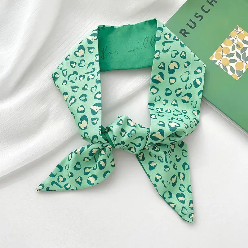 Green Set Multifunctional Silk Scarf Hairband Long Tied Bag Streamer Decorative Scarf Women's Hair Accessories