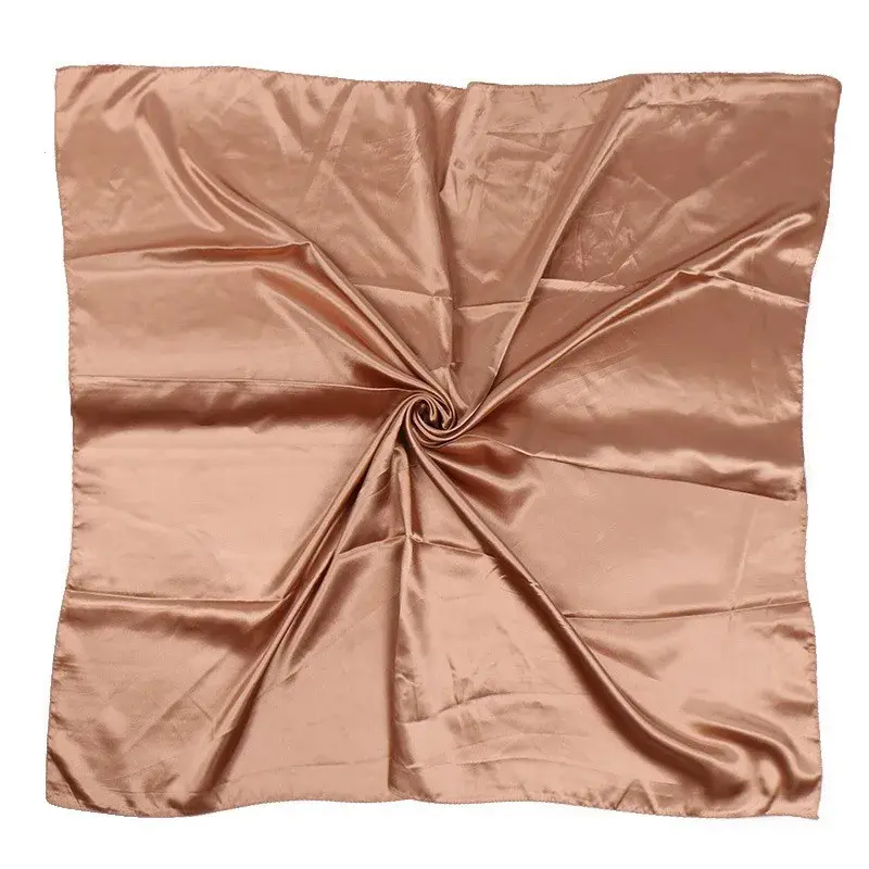Spring/Summer Pure Colour Imitation Silk Hijab Outdoor Occupational Stewardess Neckerchief Women’s Strip Plain Print Scarf