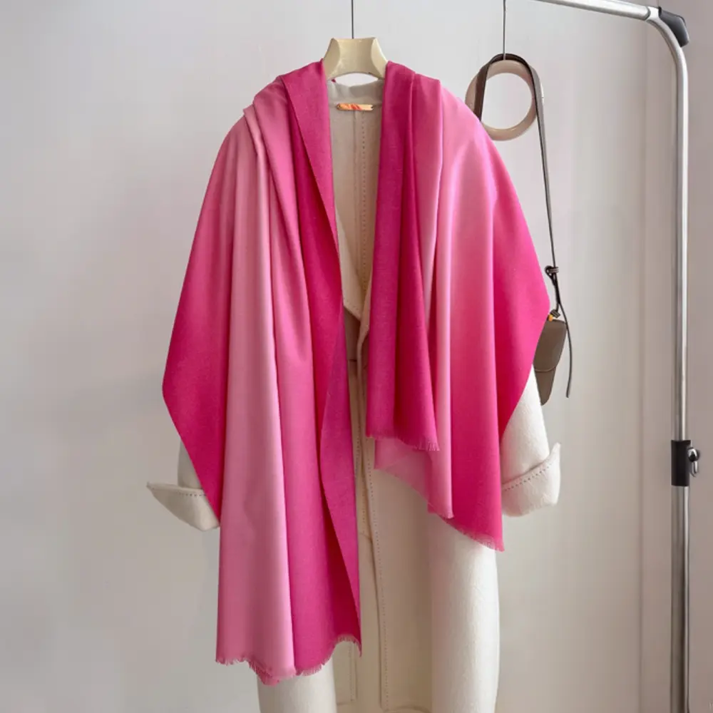 2025 Winter Solid Color Warm Scarf Spring Autumn Imitation Cashmere Length Scarf Pashmina Shawl Wrap Headscarf Women Blanket
