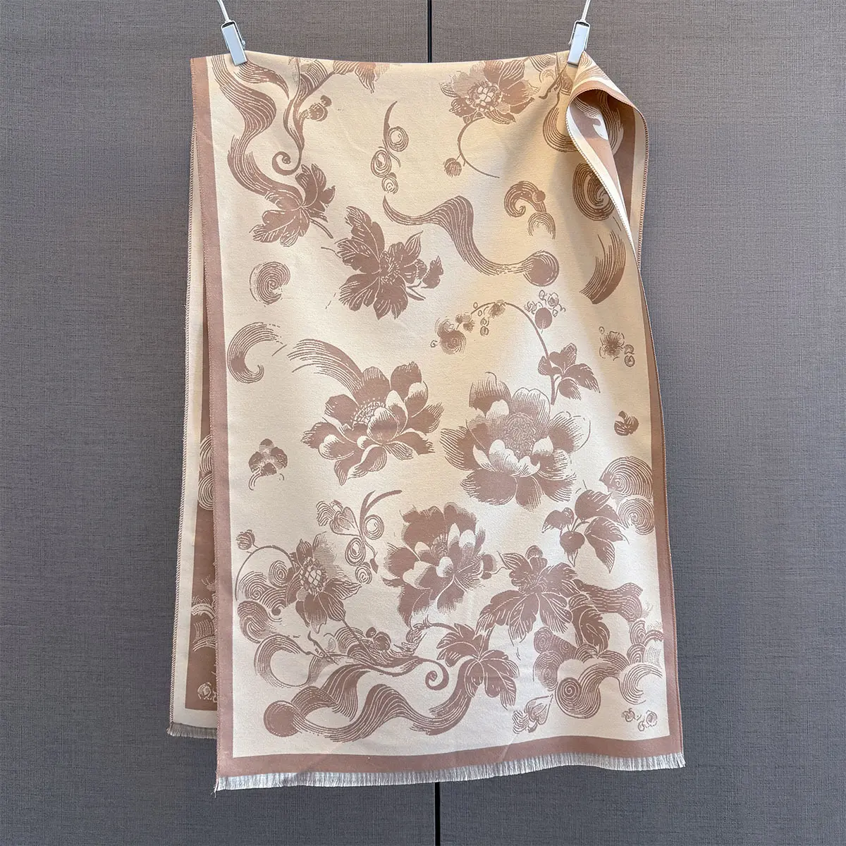 Imitation Cashmere Length Tassel Scarf  Women's Floral Print Autumn/Winter Warm Thick Shawl Warps Coldproof Windproof Blanket
