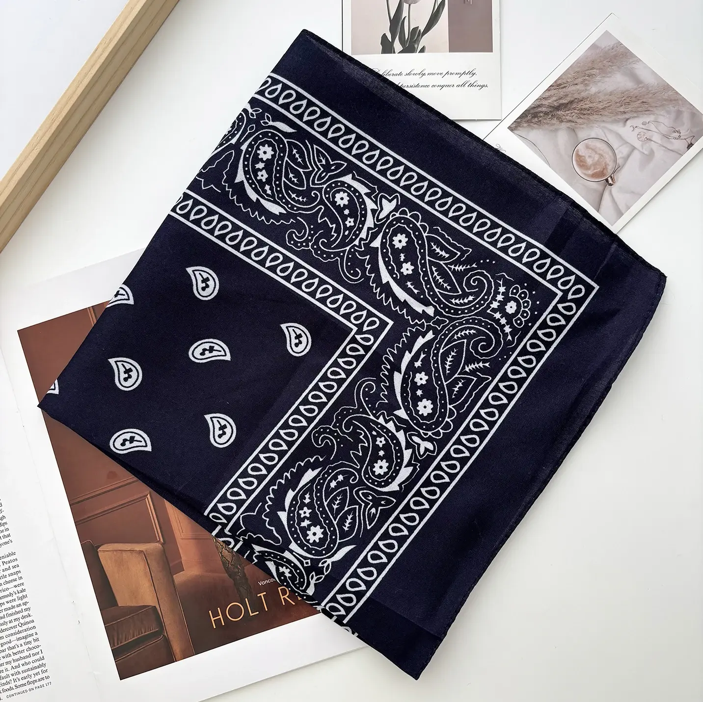 Unisex Men Women Bandana Hairband Cowboy Mens Biker Sports Headwear Wrist Hairwrap Paisley Head Wrap Square Scarf