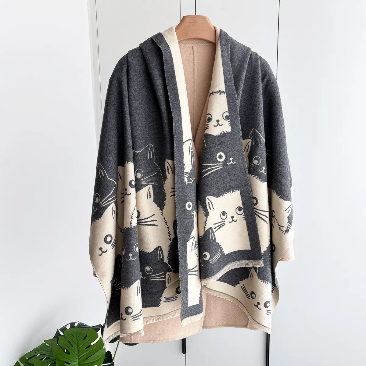 2025 Brand Elegance Two-Sided Print Scarf Soft Warm Fringe Pashmina Shawl Autumn and Winter Outdoor Coldproof Windproof Blanket