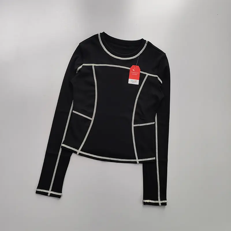 Curved Yoga Suit Long Sleeved Women's Training Slimming Sports Crop Top Quick Drying Running Fitness T-shirt Clothing