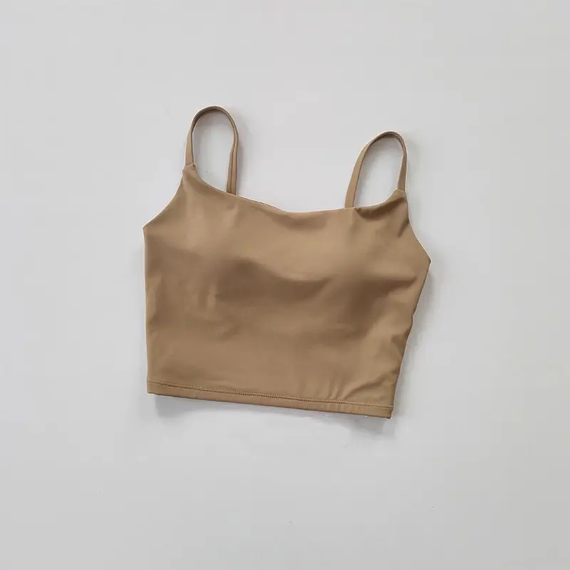 Small Sling Vest Integrated Fixed Gathering Sports Underwear Women's Bra Beauty Back Training Fitness Bra Summer Clothing Suit