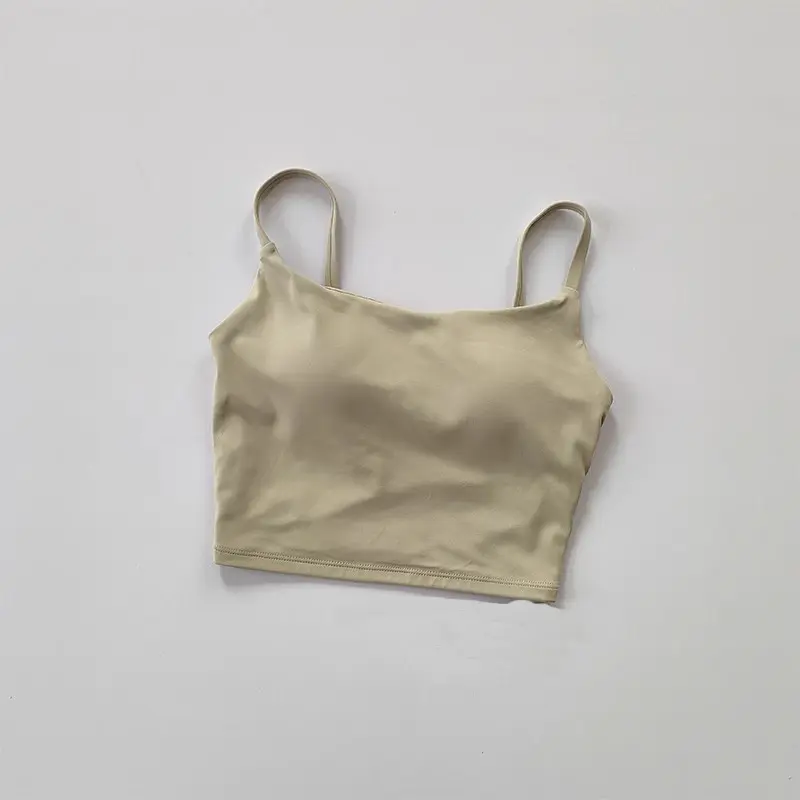 Small Sling Vest Integrated Fixed Gathering Sports Underwear Women's Bra Beauty Back Training Fitness Bra Summer Clothing Suit
