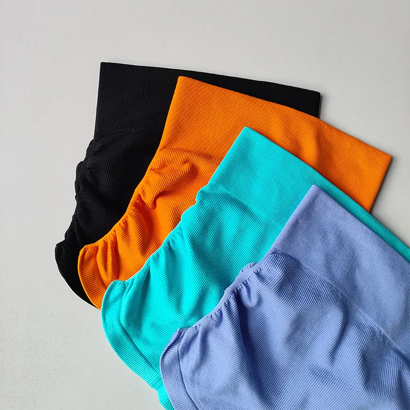 Seamless High Waist Belly-tight Peach Sports Fitness Shorts for Women Tight Stretch Breathable Gym Training Three-point Shorts