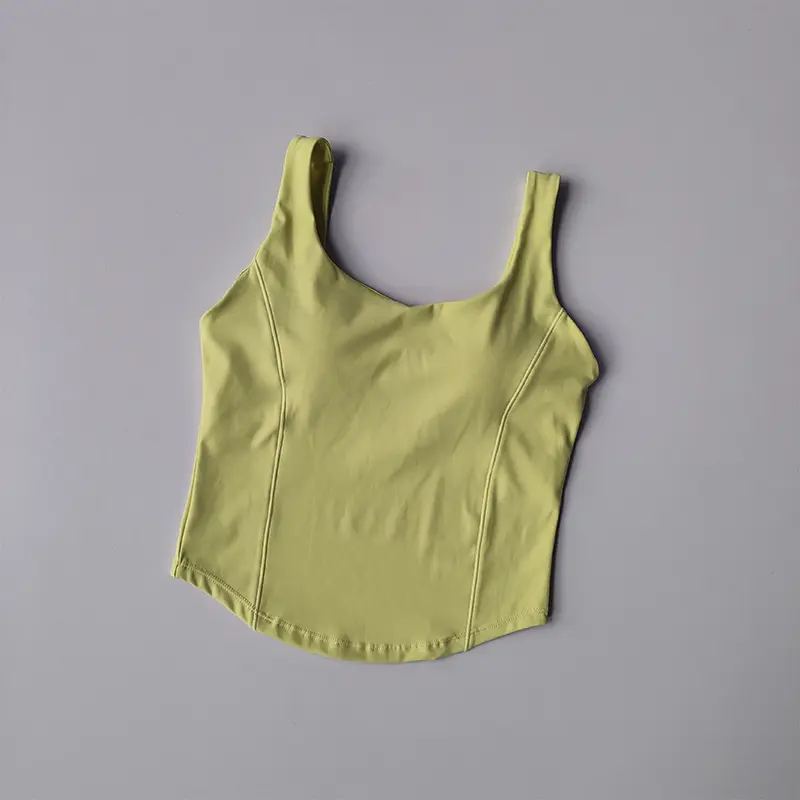 High Strength Back Fitness Tank Top Women's Running Shockproof Sports Bra High Elastic Gathering Nude Yoga Bra for External Wear