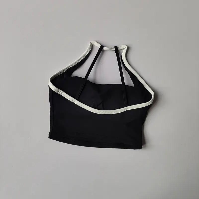 Solid Color Support Women Fitness Bra Yoga Vest Gym Sport Top Hollow Back Push With Chest Pad Four Shoulder Straps Running Suit