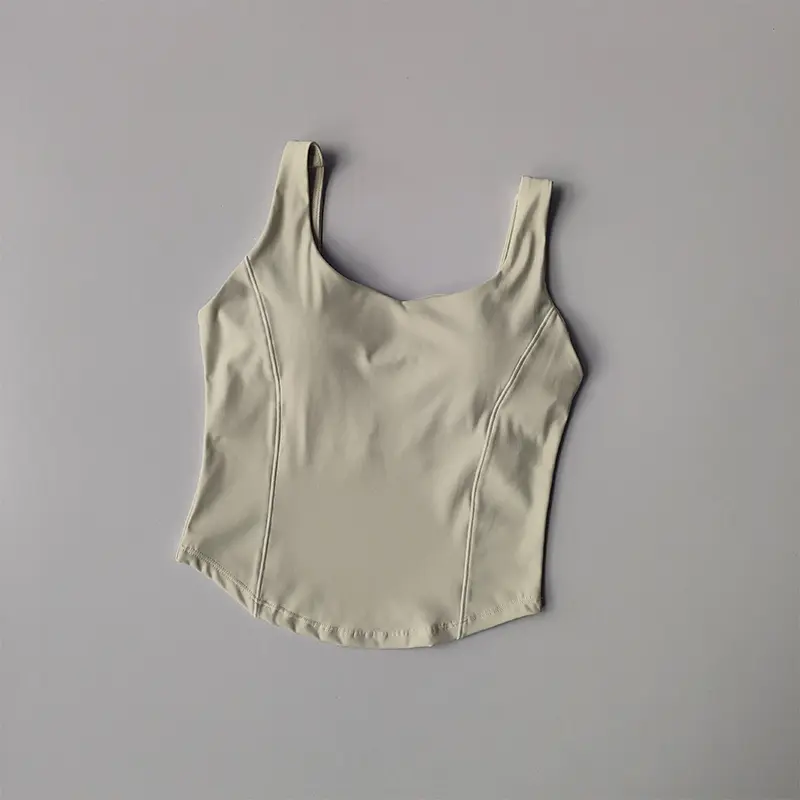 High Strength Back Fitness Tank Top Women's Running Shockproof Sports Bra High Elastic Gathering Nude Yoga Bra for External Wear