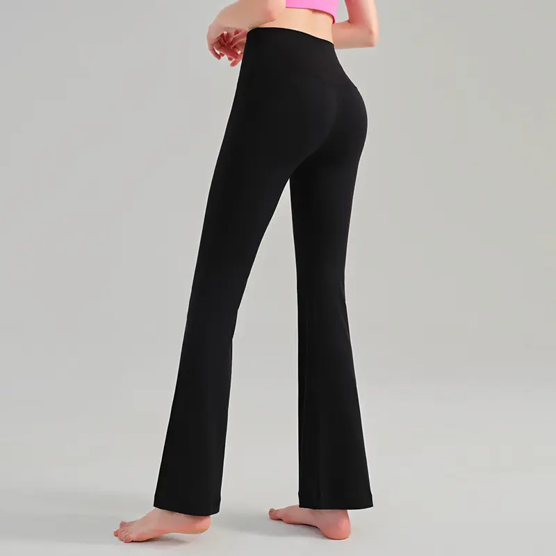 Naked Yoga Micro Flared Pants for Women High Waisted Tight Fitting Pilates Hip Lifting Slimming Fitness Pants for Outdoor Wear