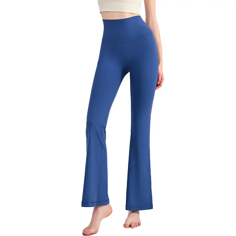 Naked Yoga Micro Flared Pants for Women High Waisted Tight Fitting Pilates Hip Lifting Slimming Fitness Pants for Outdoor Wear