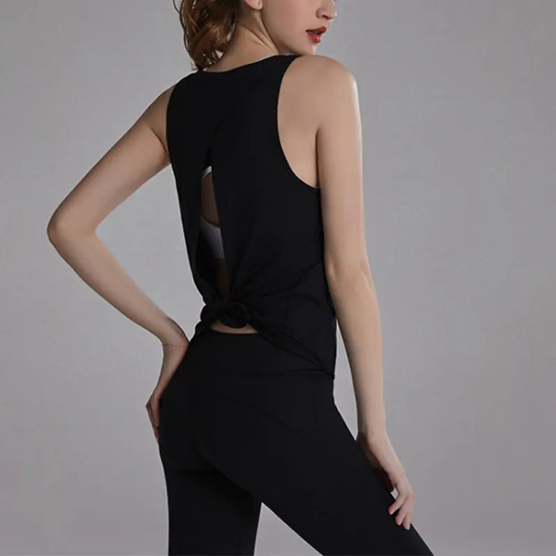 Summer Casual Outdoor Quick-drying Breathable Ultra-thin Tied Sleeveless I-line Back Sports Simple Hooded Shirt Can Be Exposed