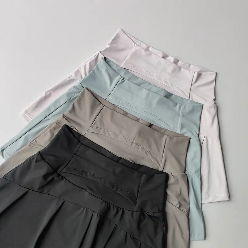 High Waisted Sports Short Skirt, Summer New Cool and Anti Glare Lined Shorts Women's Fitness Yoga Quick Drying A-line Skirt