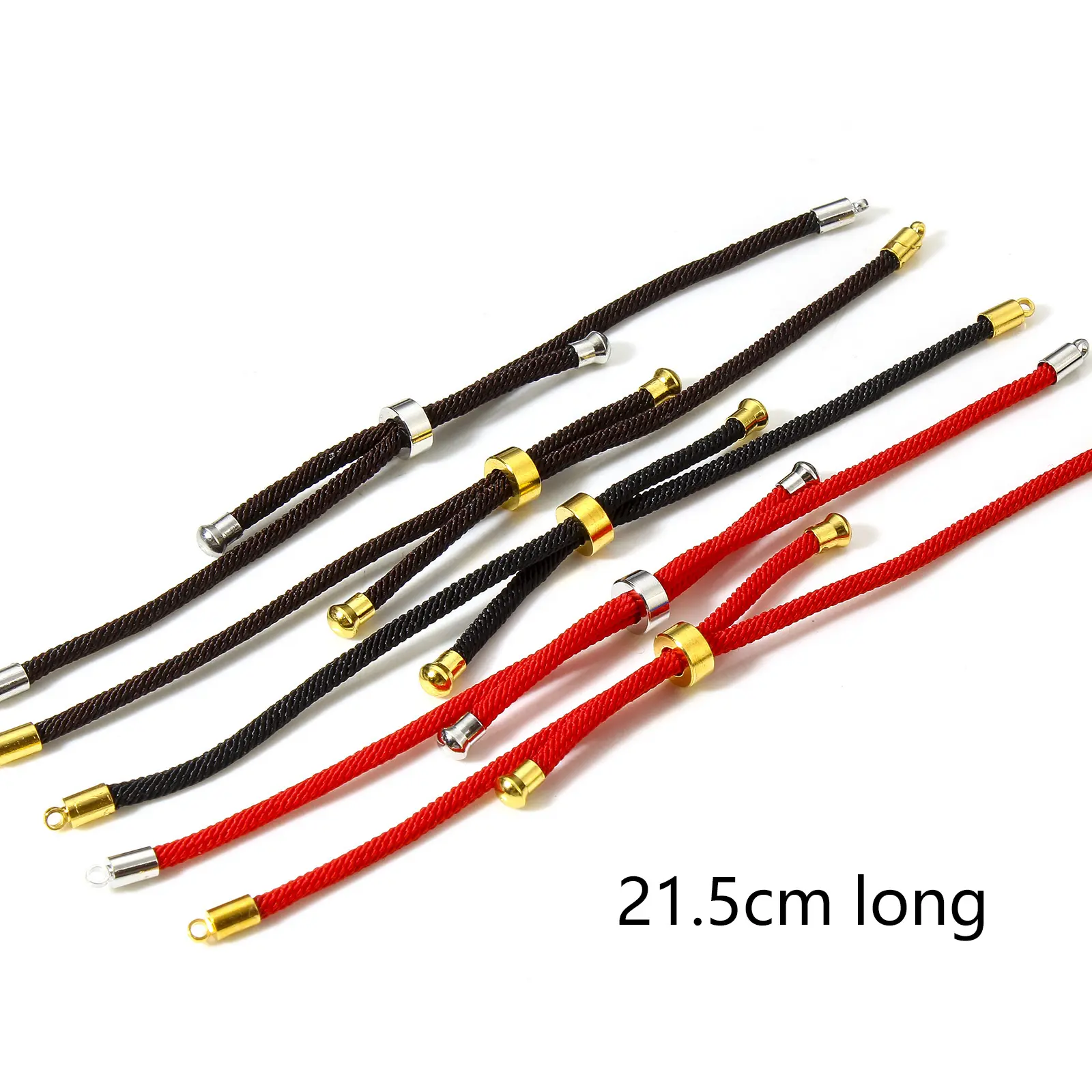 5 PCs Polyamide Semi-finished Bracelets Adjustable Slider/ Slide Bolo For DIY Handmade Jewelry Making Accessories 21.5cm long