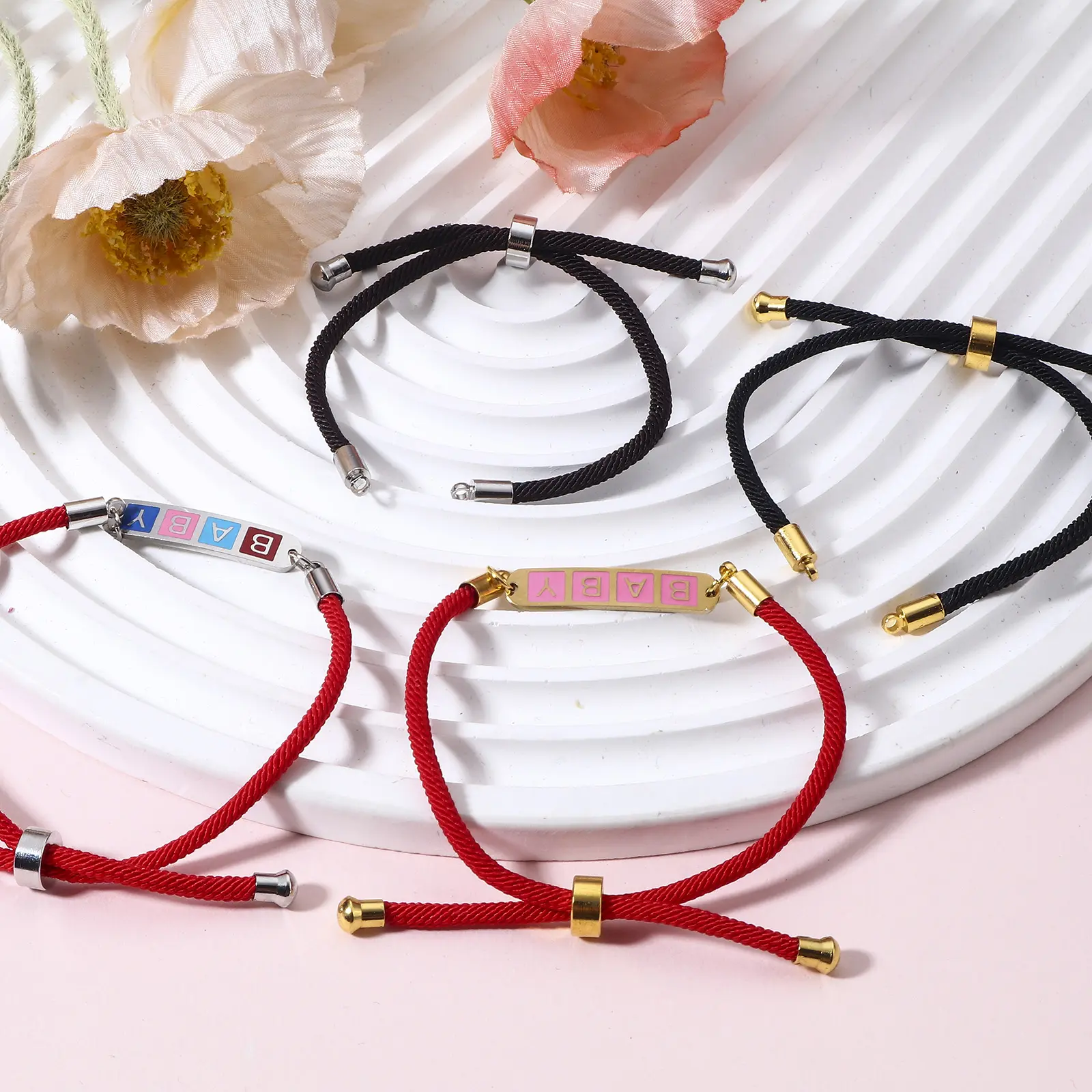 5 PCs Polyamide Semi-finished Bracelets Adjustable Slider/ Slide Bolo For DIY Handmade Jewelry Making Accessories 21.5cm long