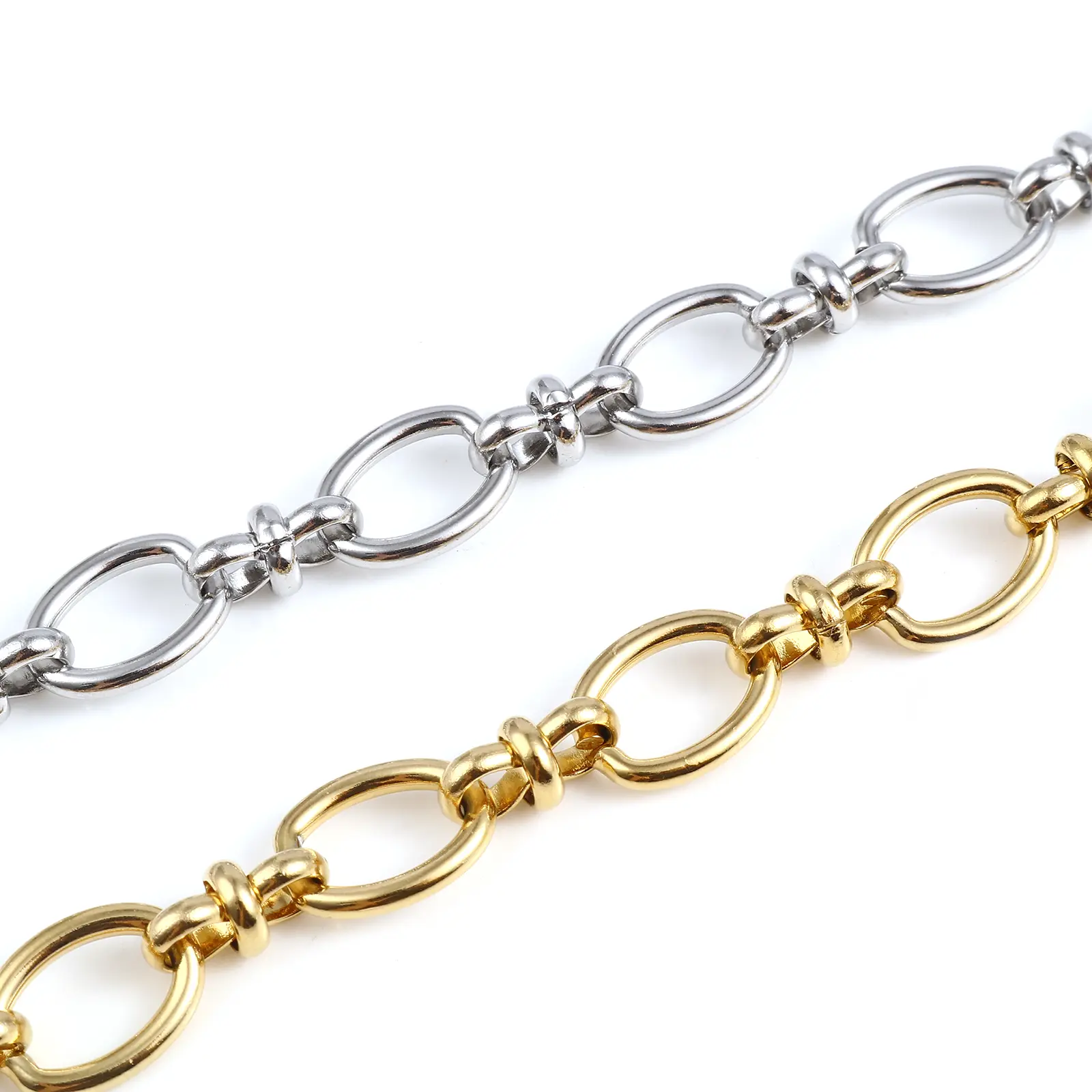 1 Piece Hiphop Punk Stainless Steel Oval Bracelets Trendy Chains Bracelet For Men Women Jewelry Gifts 19.5cm long