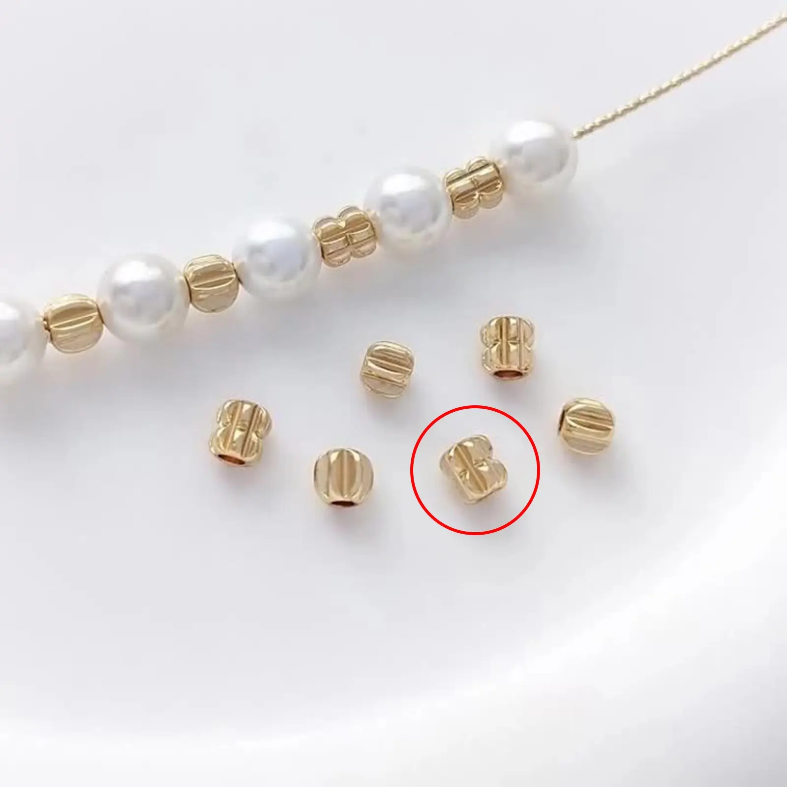 10/20 PCs Eco-friendly Brass Beads Tip For DIY Bracelet Necklace Jewelry Making 14K Gold Plated Round Stripe Accessories