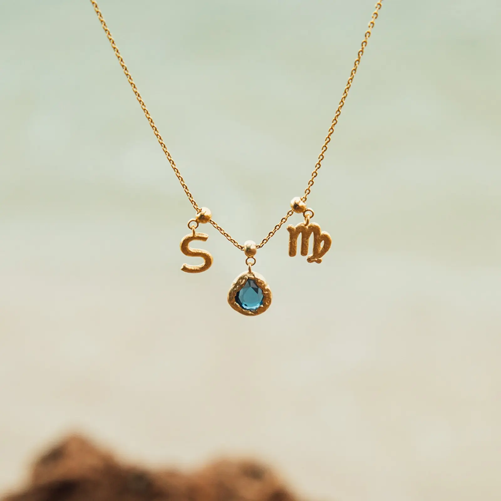 304 Stainless Steel Birthstone Charms 18K Gold Plated Swipeable Pendants For DIY Necklace Jewelry Making 17mm x 8mm, 1 Piece