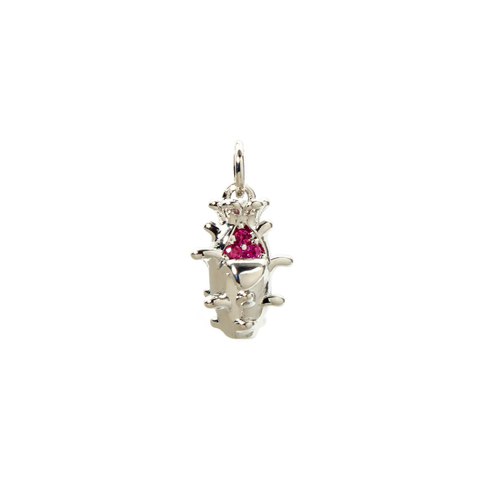 2 PCs Brass Charms Fruit 3D Multicolour Cubic Zirconia Pomegranate Strawberry Mango Peach Grape Pendants For Necklace DIY Making