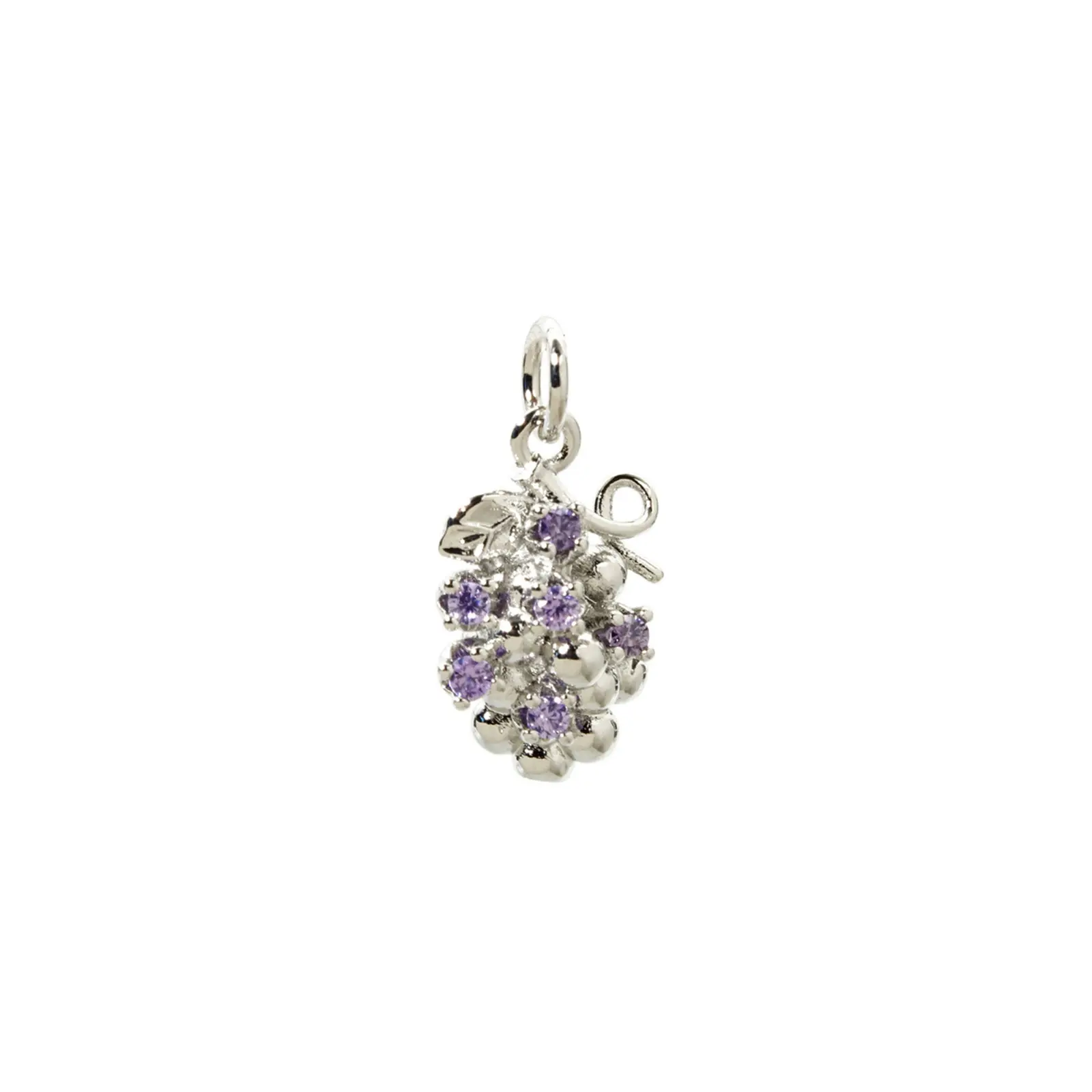 2 PCs Brass Charms Fruit 3D Multicolour Cubic Zirconia Pomegranate Strawberry Mango Peach Grape Pendants For Necklace DIY Making