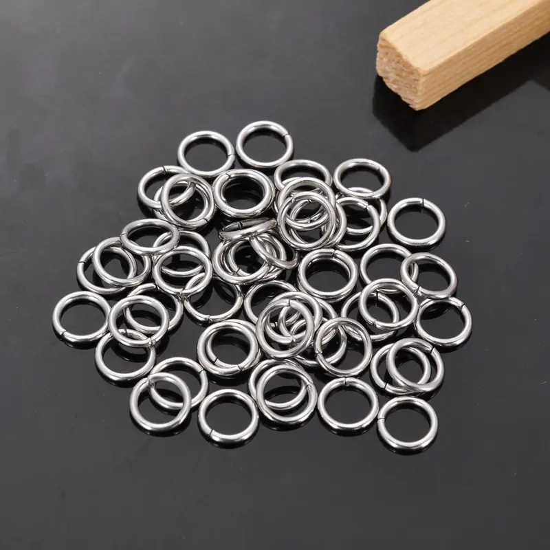 500PCs 4/5/6/7/8mm 304 Stainless Steel Opened Jump Rings Connectors Round Silver Color for DIY Making Earring Jewelry Findings