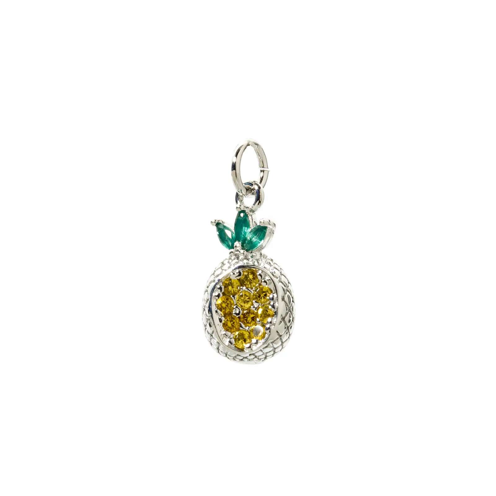 2 PCs Brass Charms Fruit 3D Multicolour Cubic Zirconia Pomegranate Strawberry Mango Peach Grape Pendants For Necklace DIY Making