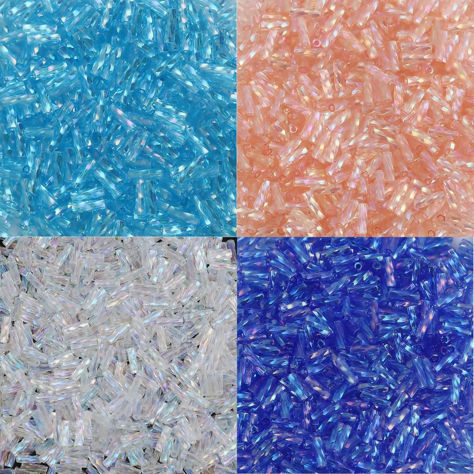 10Grams Glass Seed Beads Twisted Bugle Peacock Loose Spacer Bead DIY Jewelry Making 6mm x2mm( 2/8" x 1/8")