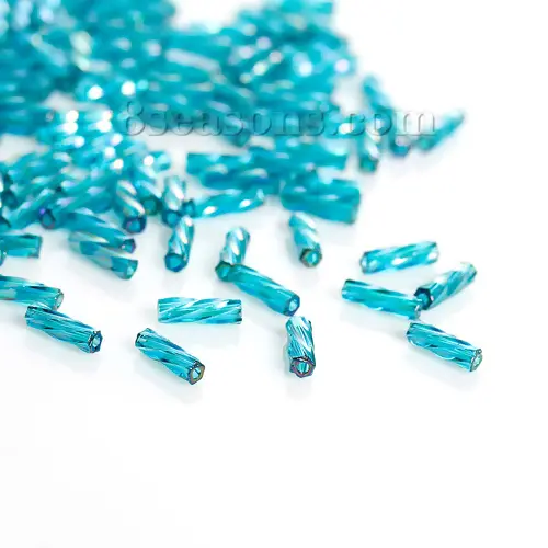 10Grams Glass Seed Beads Twisted Bugle Peacock Loose Spacer Bead DIY Jewelry Making 6mm x2mm( 2/8" x 1/8")