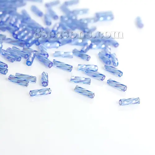 10Grams Glass Seed Beads Twisted Bugle Peacock Loose Spacer Bead DIY Jewelry Making 6mm x2mm( 2/8" x 1/8")
