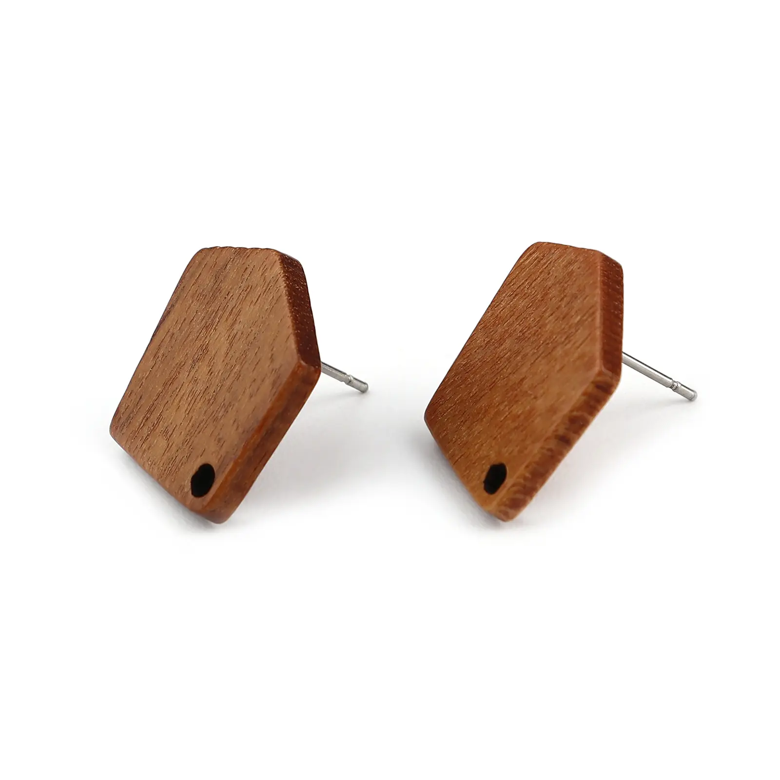 10 PCs Handmade Wooden Stud Earrings Geometric Earrings Jewelry Accessories For Women Party Gifts