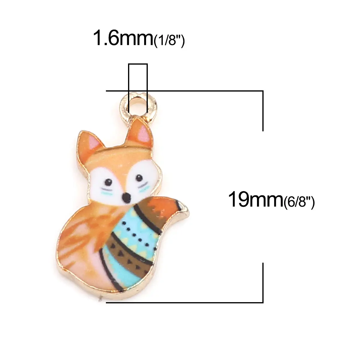 10 PCs Cute Cartoon Fox Enamel Charms Gold Color Animal Pendants for DIY Bracelet Necklace Jewelry Making Findings 19mm x11mm