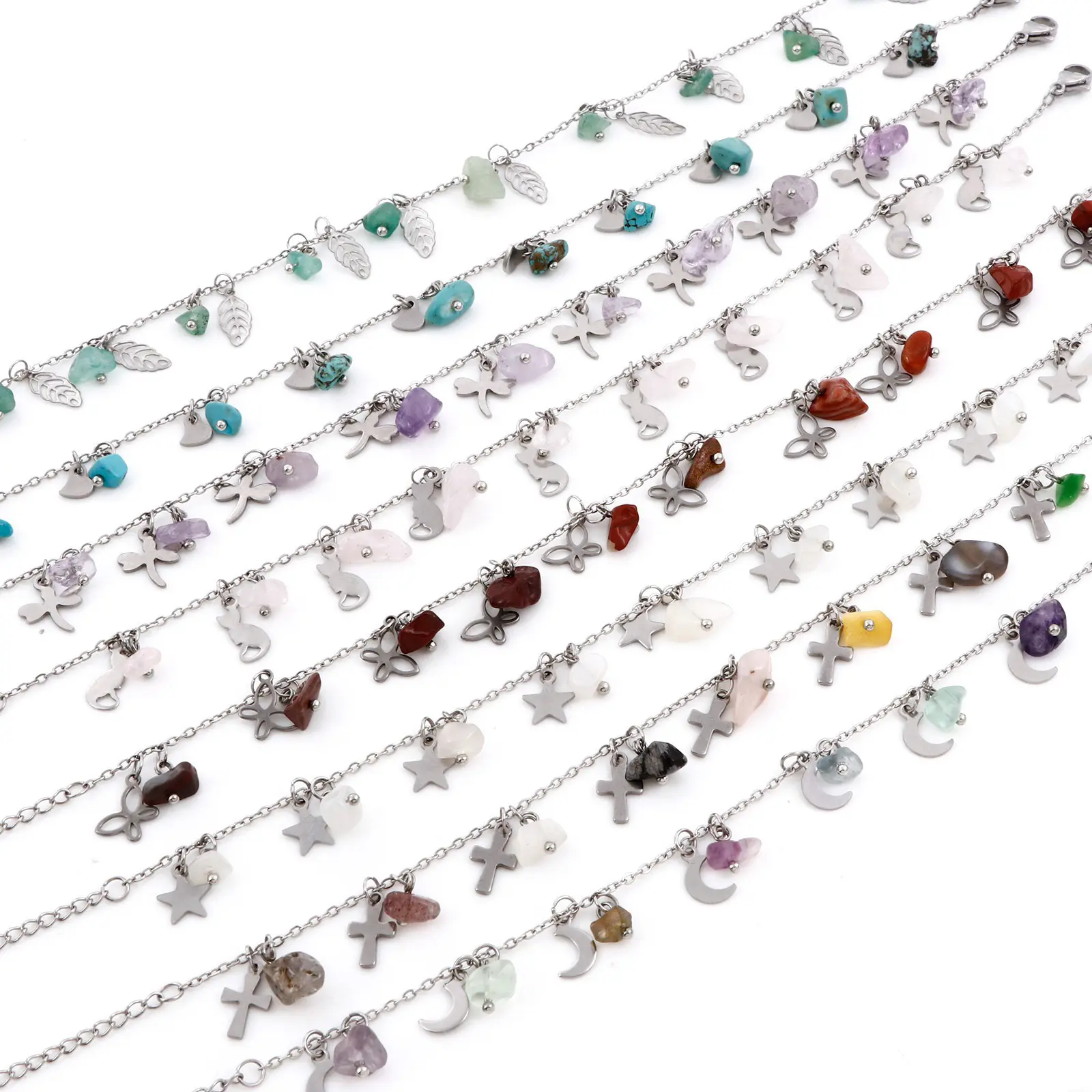 201 Stainless Steel Link Cable Chain Anklet Silver Color For Women Summer Beach Barefoot Jewelry 22.5cm(8 7/8") long, 1 Piece