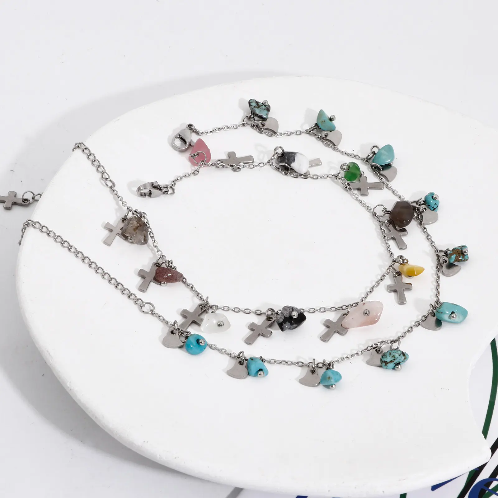 201 Stainless Steel Link Cable Chain Anklet Silver Color For Women Summer Beach Barefoot Jewelry 22.5cm(8 7/8") long, 1 Piece