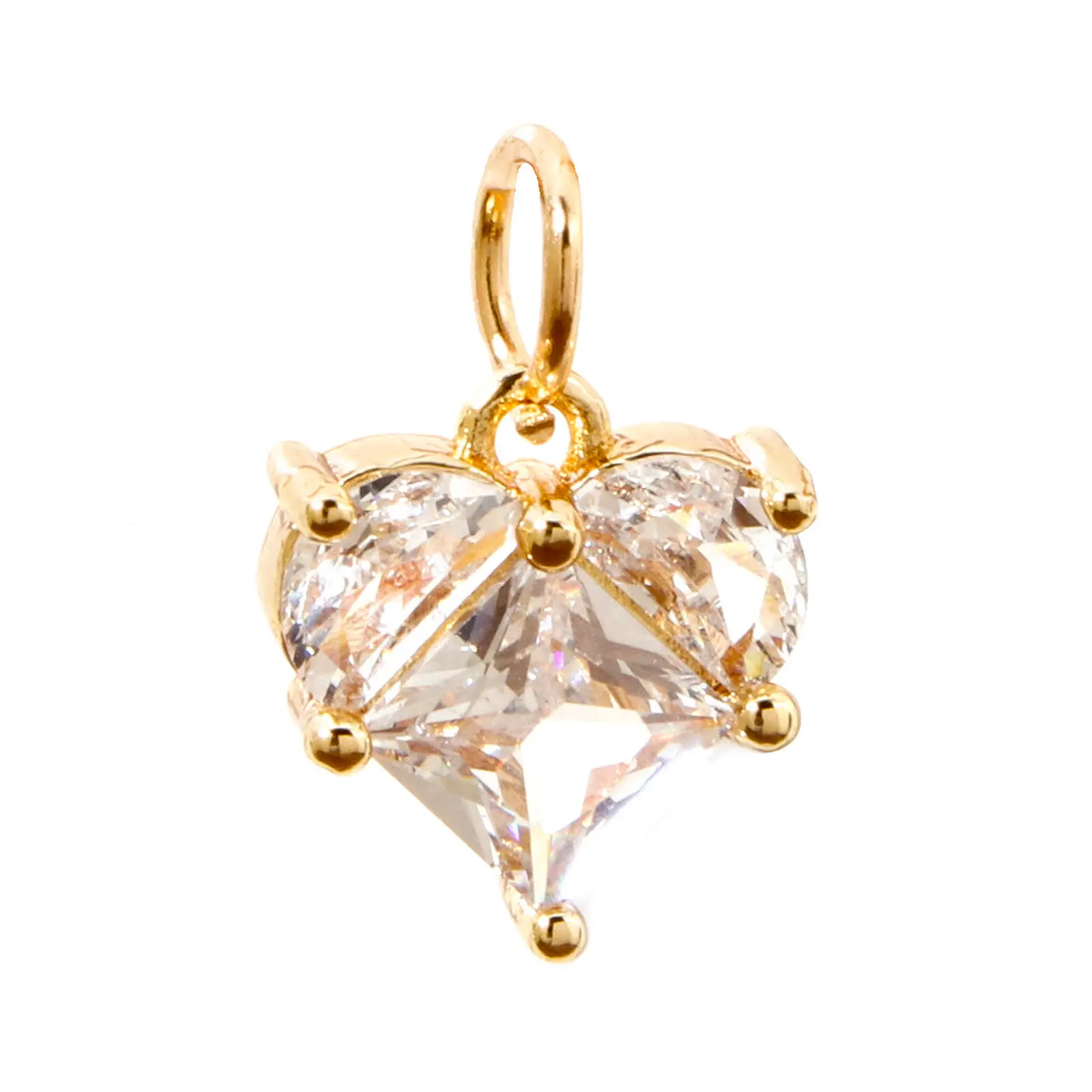1 Piece Brass & Glass  Handmade Heart Pendants Valentine's Day Charms For DIY Making Necklace Earring Jewelry 14mm x 10mm