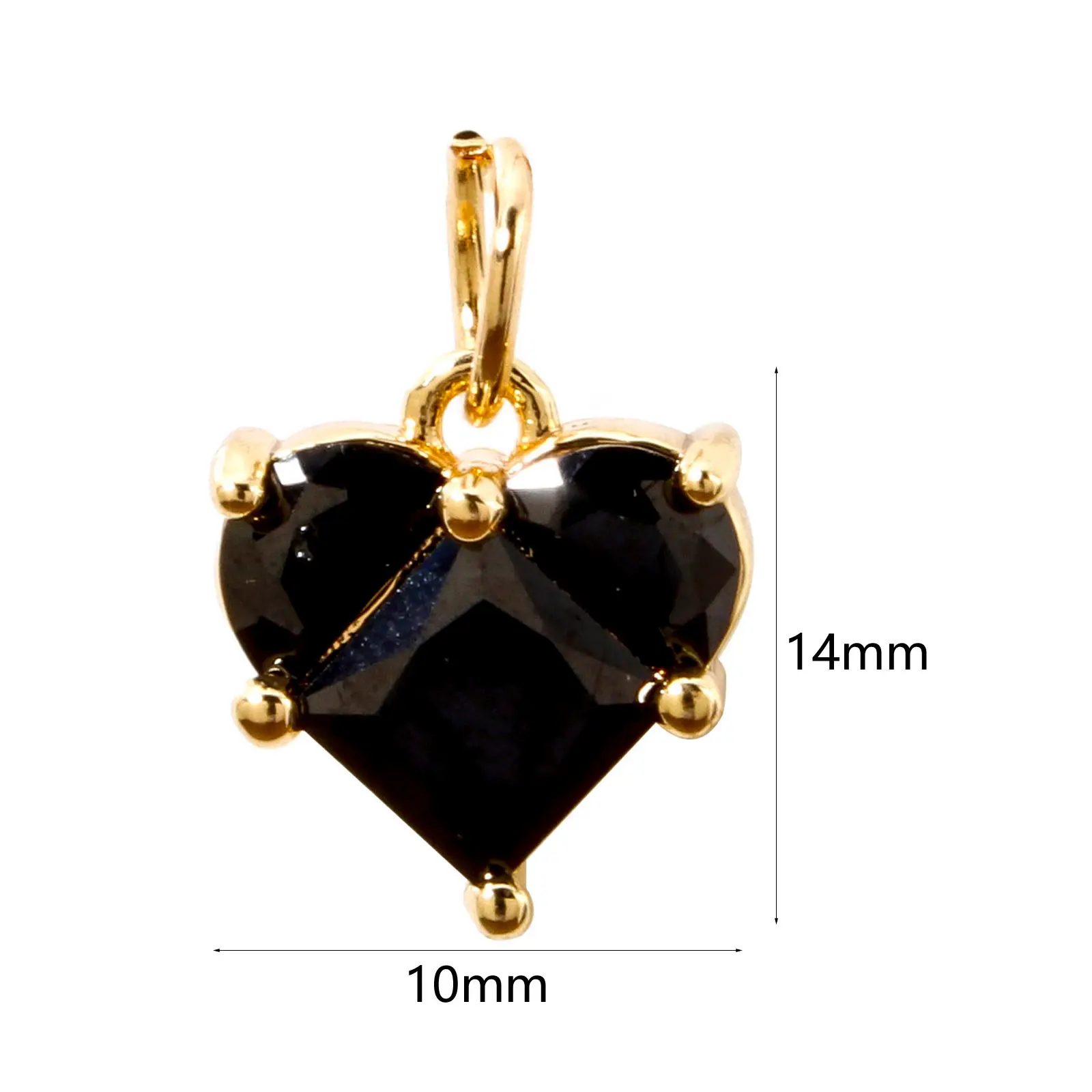 1 Piece Brass & Glass  Handmade Heart Pendants Valentine's Day Charms For DIY Making Necklace Earring Jewelry 14mm x 10mm