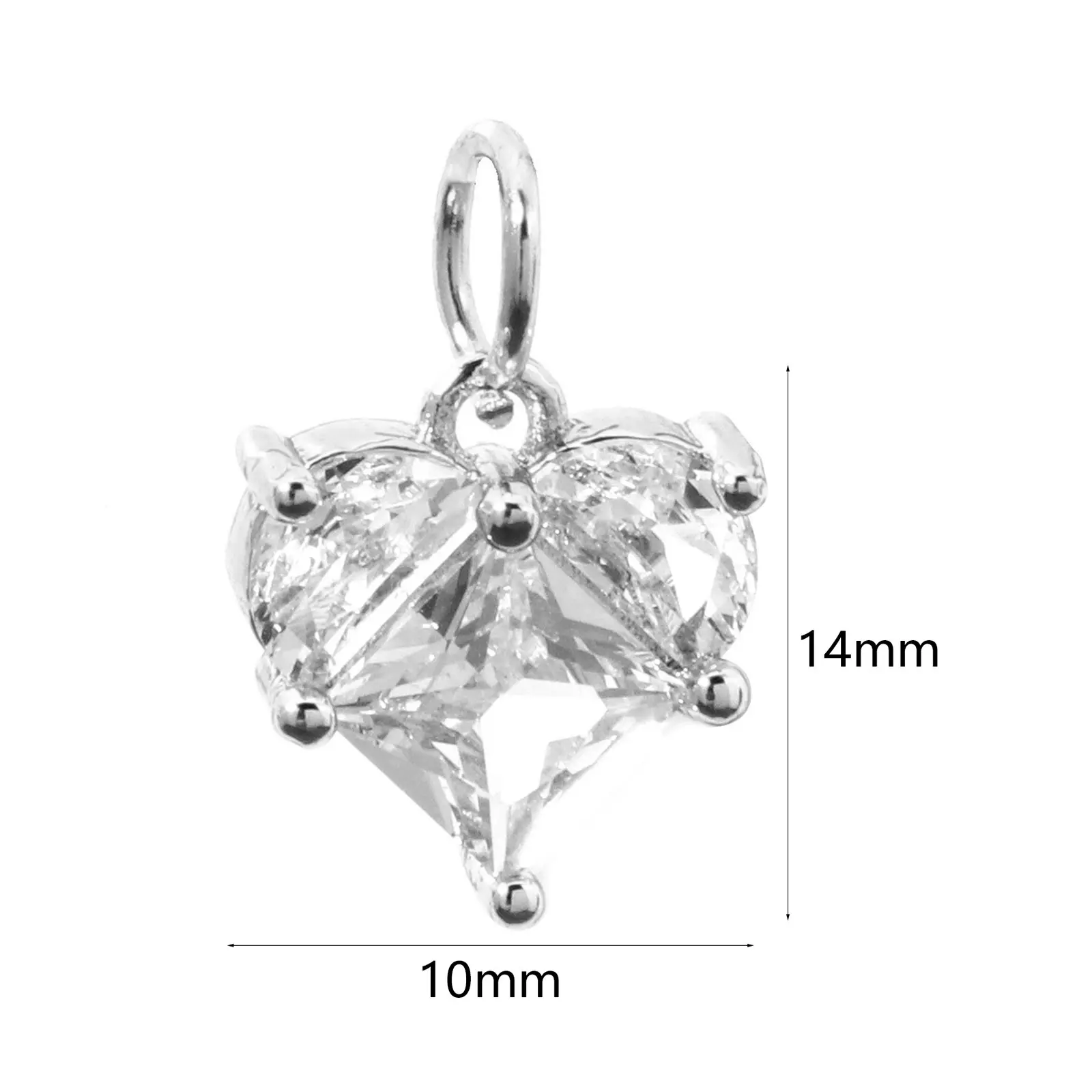 1 Piece Brass & Glass  Handmade Heart Pendants Valentine's Day Charms For DIY Making Necklace Earring Jewelry 14mm x 10mm