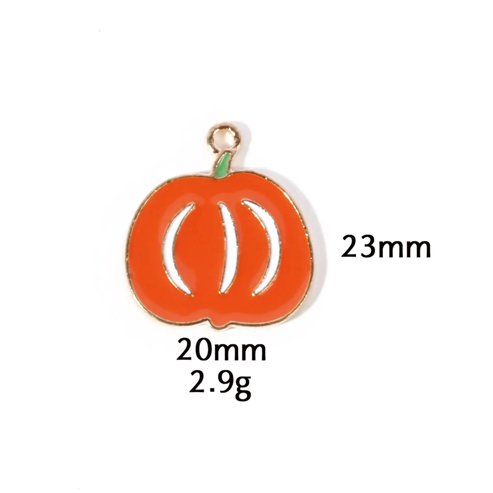 10 Pcs Zinc Based Alloy Autumn Style Halloween Charms Orange Pumpkin Enamel Gold Color Metal Pendants For DIY Jewelry Making