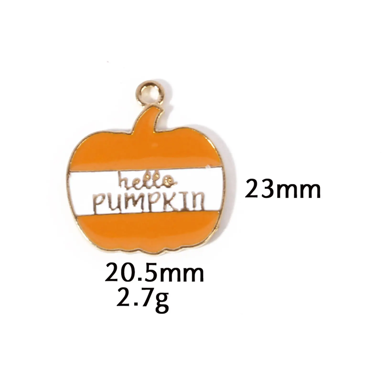 10 Pcs Zinc Based Alloy Autumn Style Halloween Charms Orange Pumpkin Enamel Gold Color Metal Pendants For DIY Jewelry Making