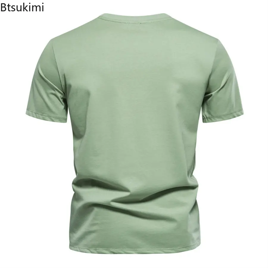 2025 New Men's Short-sleeved Casual T-shirts Fashion High-grade Embroidered O-neck Cotton Tops Male Sport Versatile Tees Summer