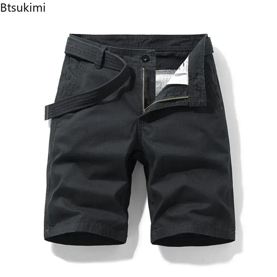 Summer New Men's 100% Cotton Cargo Shorts Fashion Casual Loose Short Pants Men Outdoor Sport Pants Joggers 2025 Trend Streetwear