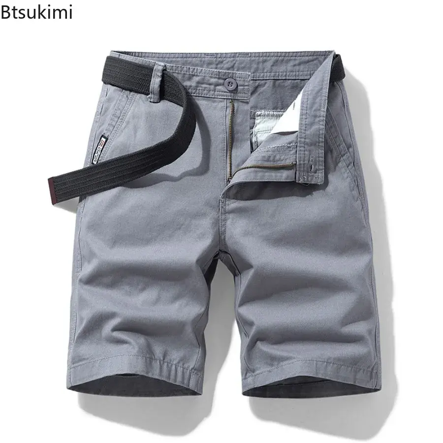 Summer New Men's 100% Cotton Cargo Shorts Fashion Casual Loose Short Pants Men Outdoor Sport Pants Joggers 2025 Trend Streetwear