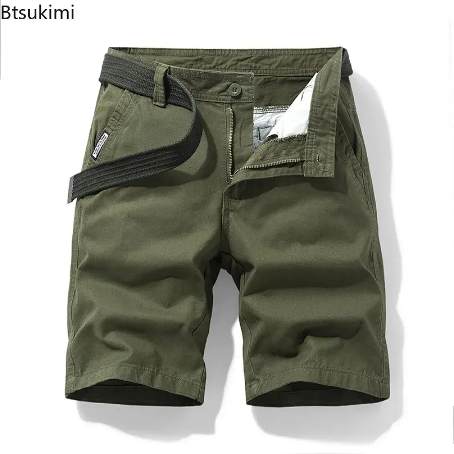 Summer New Men's 100% Cotton Cargo Shorts Fashion Casual Loose Short Pants Men Outdoor Sport Pants Joggers 2025 Trend Streetwear